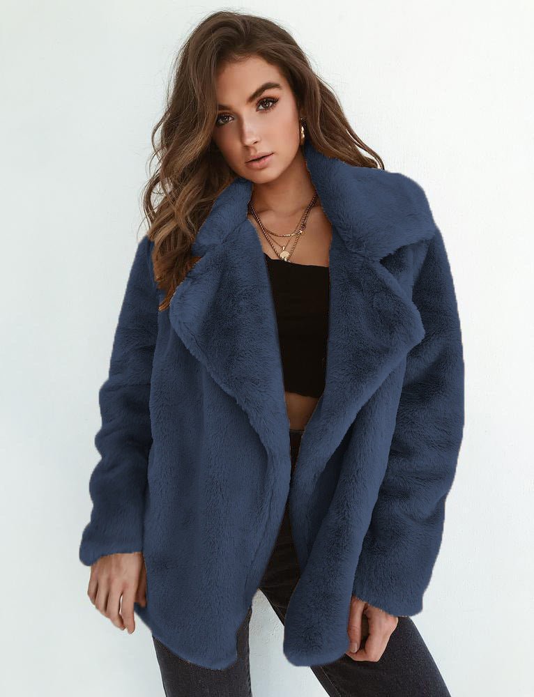 Women’s Fur Coat With Wide Lapel Collar | Teddy - Mason Luxor