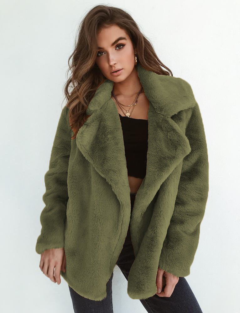 Women’s Fur Coat With Wide Lapel Collar | Teddy - Mason Luxor