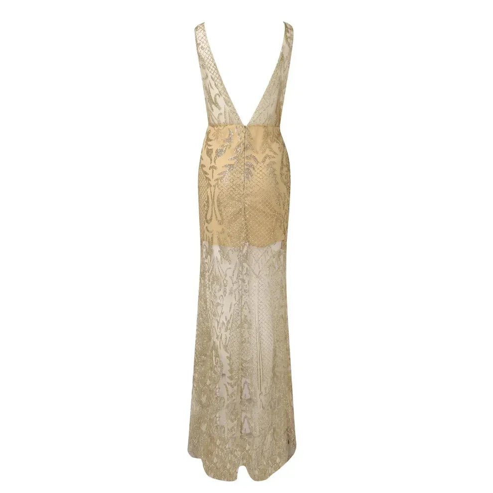 Women’s Gold Prom Dresses With Fitted Shape | Party - Mason Luxor