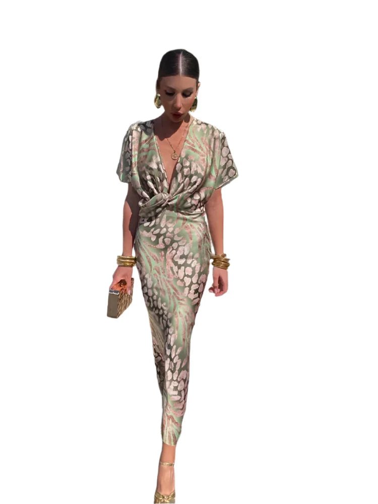 Women’s Green Cocktail Dresses With Twist Front | Formal - Mason Luxor