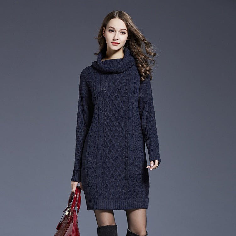 Women’s Jumper Dress With Cowl Neck | Knit - Mason Luxor