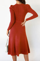 Women’s Jumper Dress With Puff Sleeves | Knit - Mason Luxor