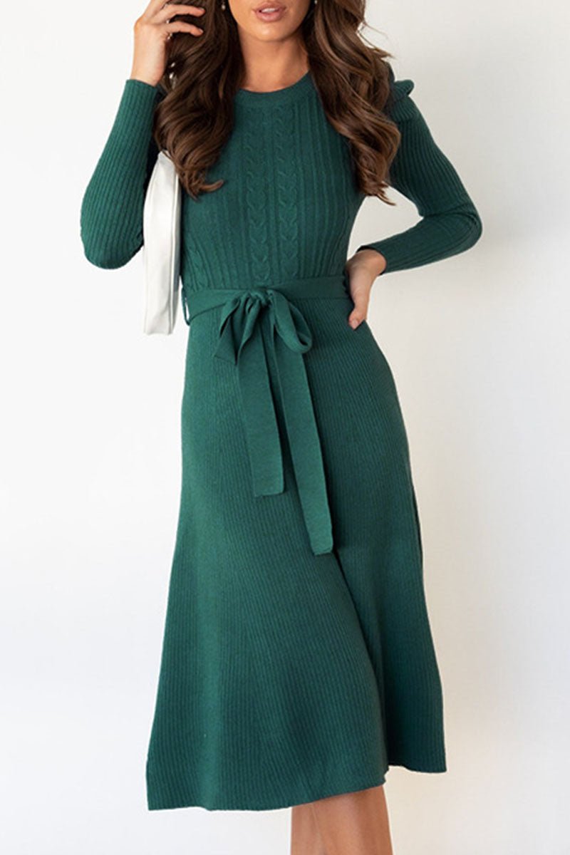 Women’s Jumper Dress With Puff Sleeves | Knit - Mason Luxor