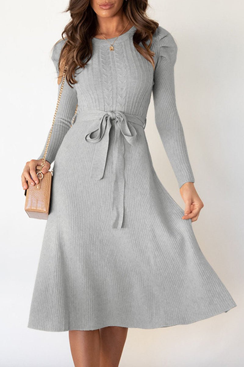 Women’s Jumper Dress With Puff Sleeves | Knit - Mason Luxor