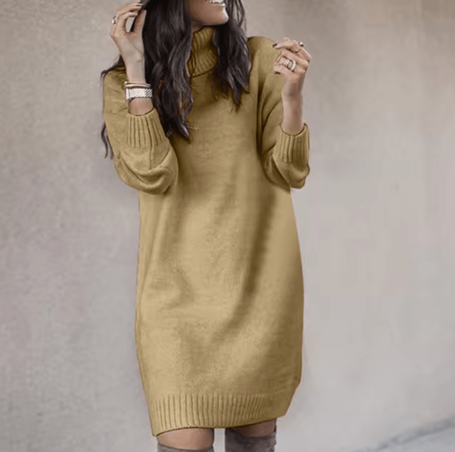 Women’s Jumper Dress With Turtleneck | Classic - Mason Luxor
