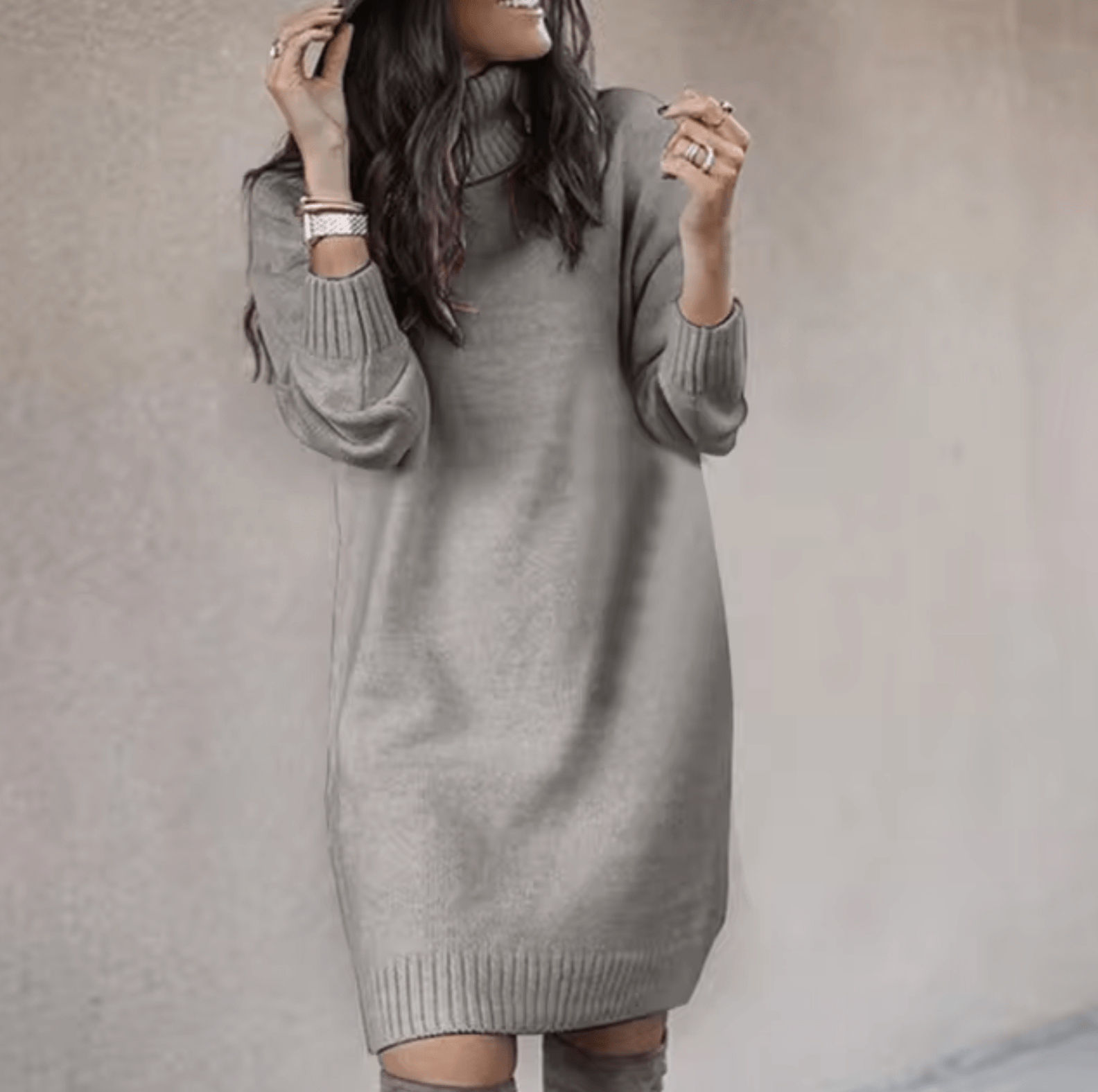 Women’s Jumper Dress With Turtleneck | Classic - Mason Luxor