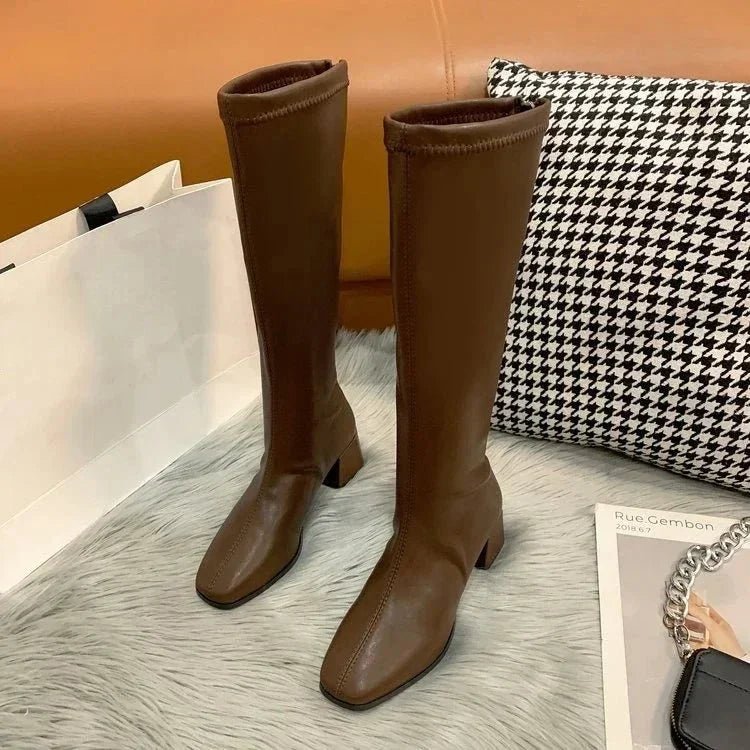 Women’s Knee High Boots With Block Heel | Winter - Mason Luxor