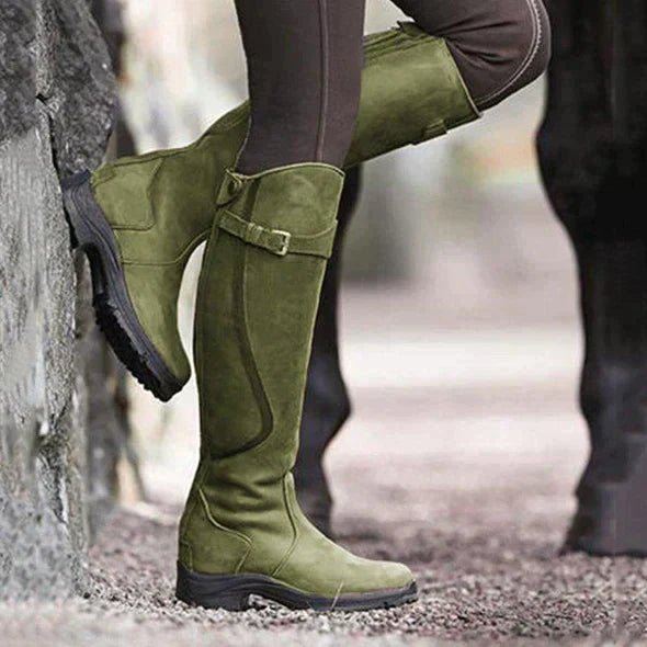 Women’s Knee High Boots With Buckle Strap | Winter - Mason Luxor