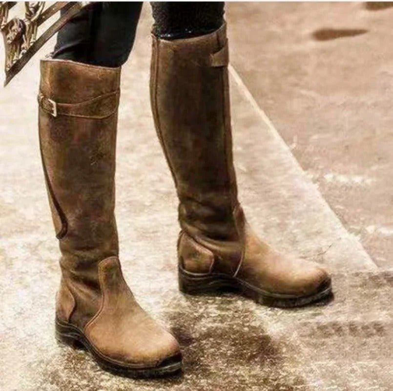 Women’s Knee High Boots With Buckle Strap | Winter - Mason Luxor