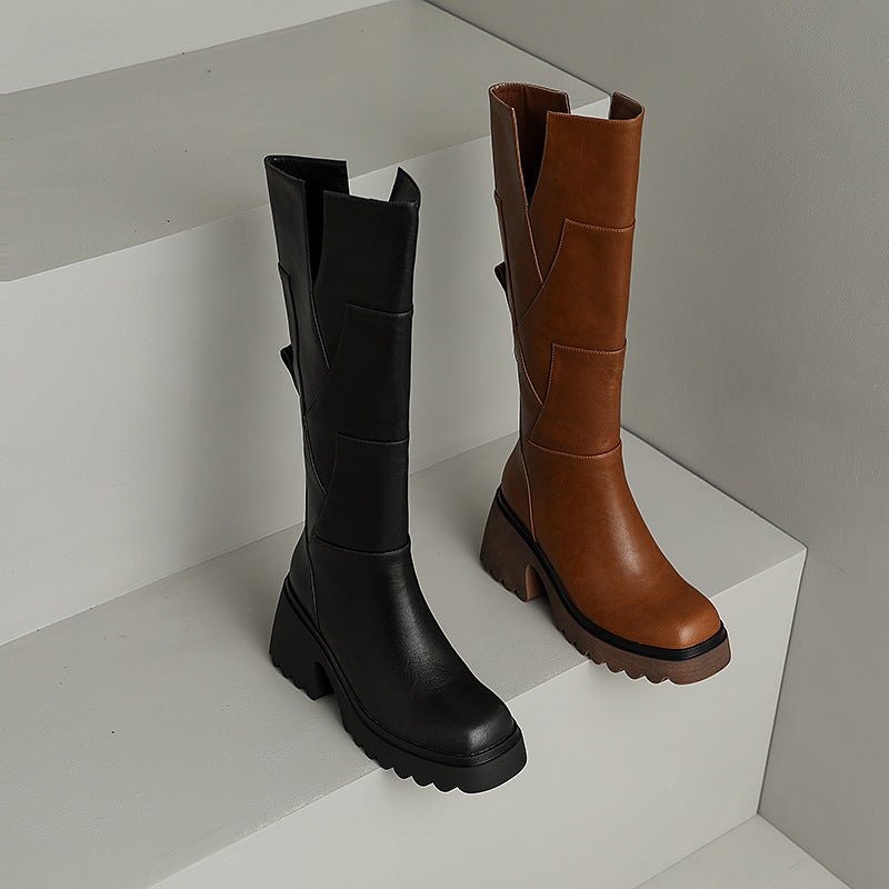 Women’s Knee High Boots With Chunky Heel | Modern - Mason Luxor
