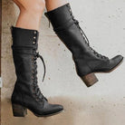 Women’s Knee High Boots With Lace - Up Front | Western - Mason Luxor