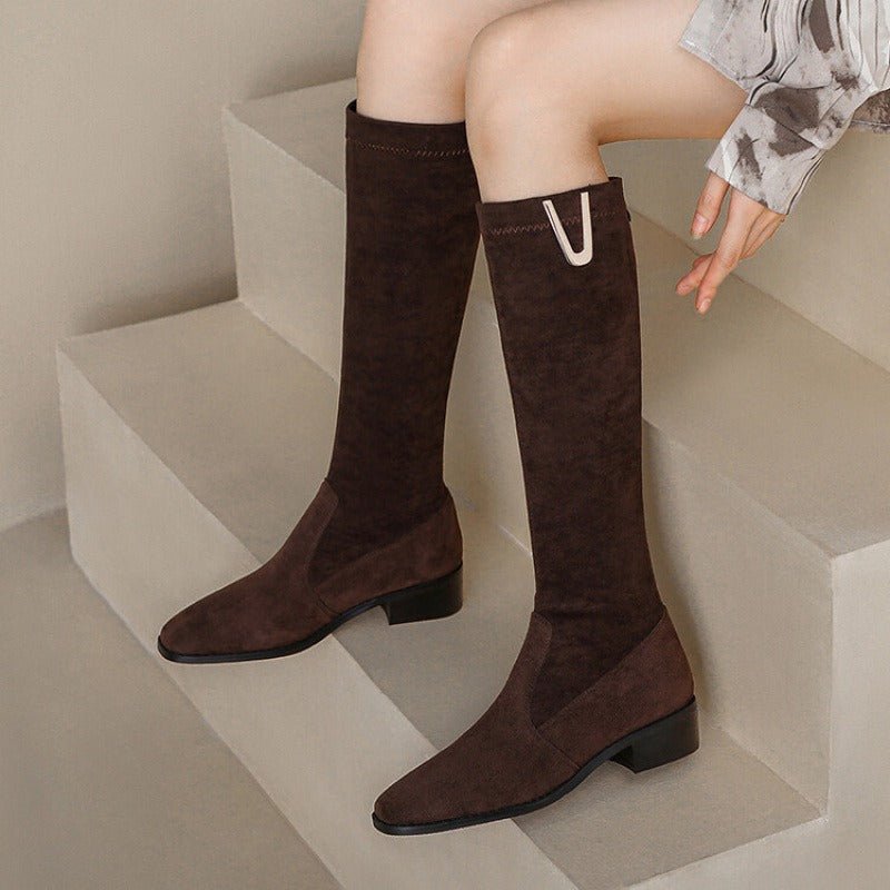 Women’s Knee High Boots With Low Block Heel | Classic - Mason Luxor