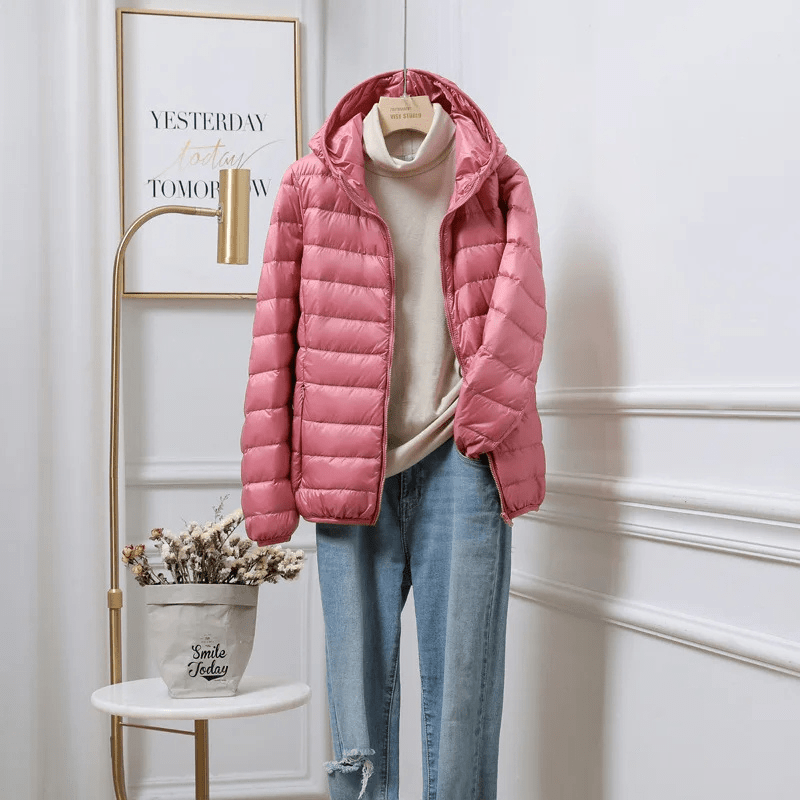 Women’s Lightweight Puffer Jacket With Hood | Winter - Mason Luxor