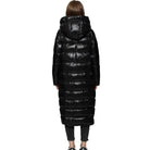 Women’s Longline Puffer Jacket With Hood | Black - Mason Luxor