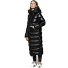 Women’s Longline Puffer Jacket With Hood | Black - Mason Luxor