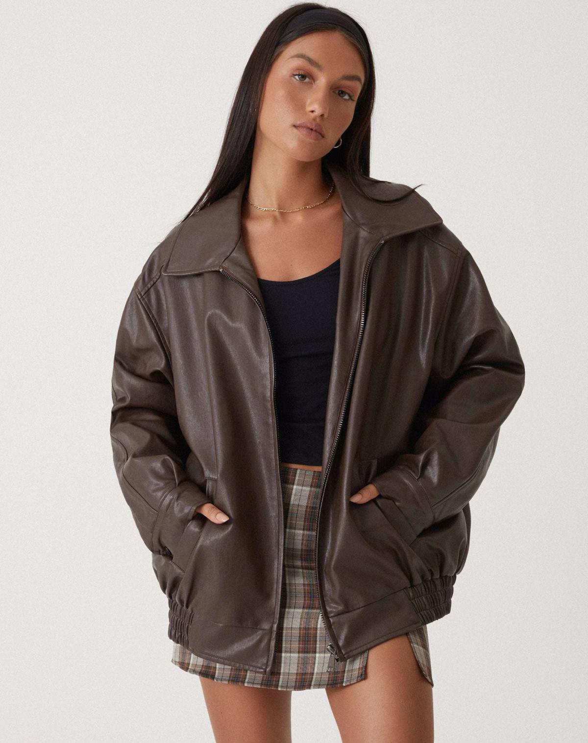Women’s Oversized Bomber Jacket With Zip Front | Winter - Mason Luxor