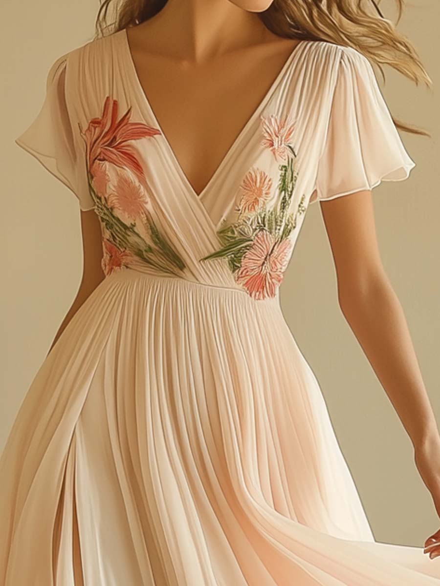 Women’s Pink Bridesmaid Dresses With Floral Design | Summer - Mason Luxor