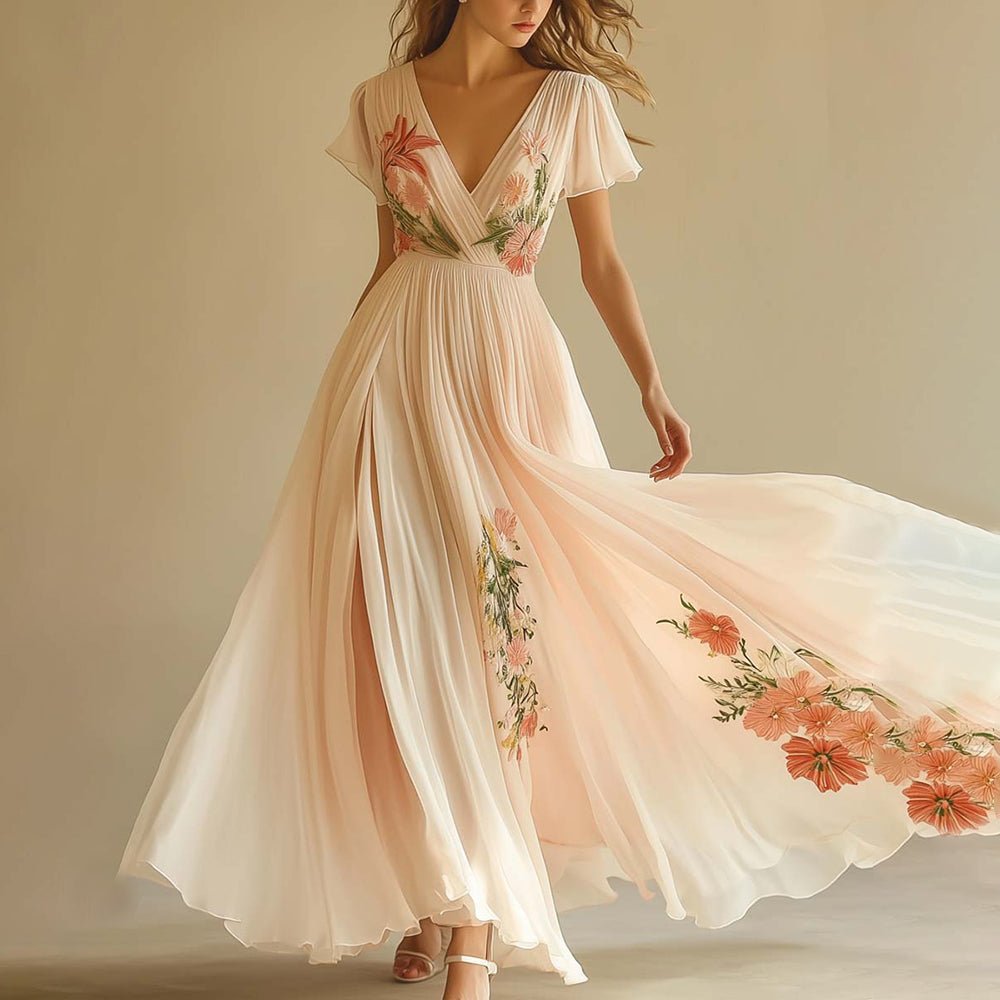 Women’s Pink Bridesmaid Dresses With Floral Design | Summer - Mason Luxor