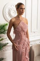 Women’s Pink Bridesmaid Dresses With Pleated Ruffle Design | Summer - Mason Luxor