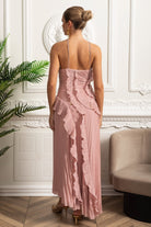 Women’s Pink Bridesmaid Dresses With Pleated Ruffle Design | Summer - Mason Luxor