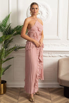 Women’s Pink Bridesmaid Dresses With Pleated Ruffle Design | Summer - Mason Luxor