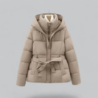 Women’s Puffer Jacket With Tie Belt | Winter - Mason Luxor