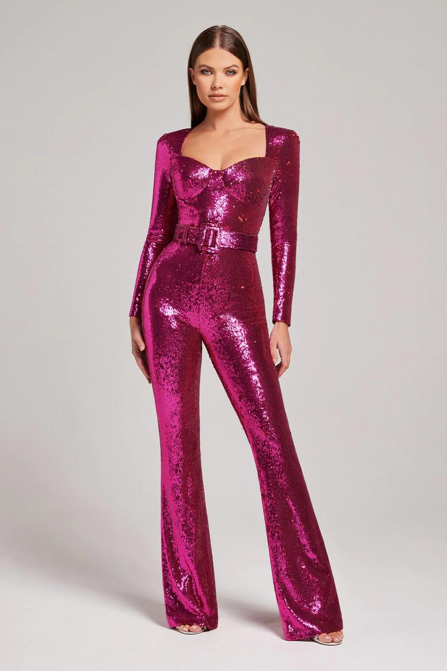 Women’s Sequin Jumpsuits With Belted Fit | Party Wear - Mason Luxor