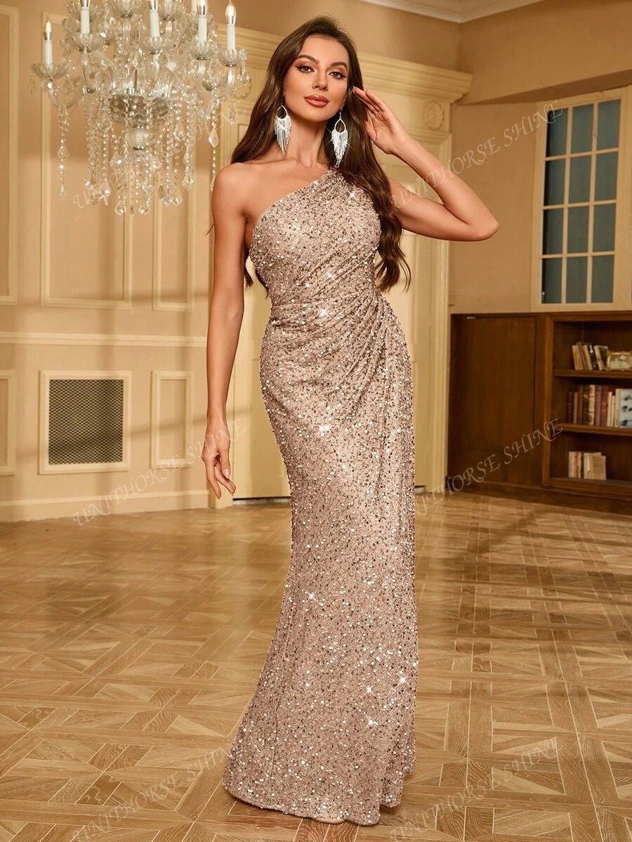 Women’s Side Slit Sequin Maxi Dress for Christmas Party | Evening - Mason Luxor