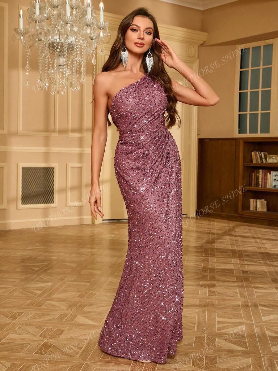 Women’s Side Slit Sequin Maxi Dress for Christmas Party | Evening - Mason Luxor