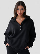 Women’s Snap Button Oversized Hoodies | Casual - Mason Luxor