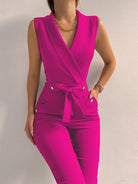 Women’s Tailored Jumpsuits With Gold Button Detail | Evening - Mason Luxor