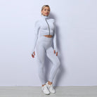 Women’s Tracksuits With Zip Crop Top | 3 Piece Set - Mason Luxor
