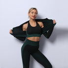Women’s Tracksuits With Zip Crop Top | 3 Piece Set - Mason Luxor