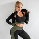 Women’s Tracksuits With Zip Crop Top | 3 Piece Set - Mason Luxor