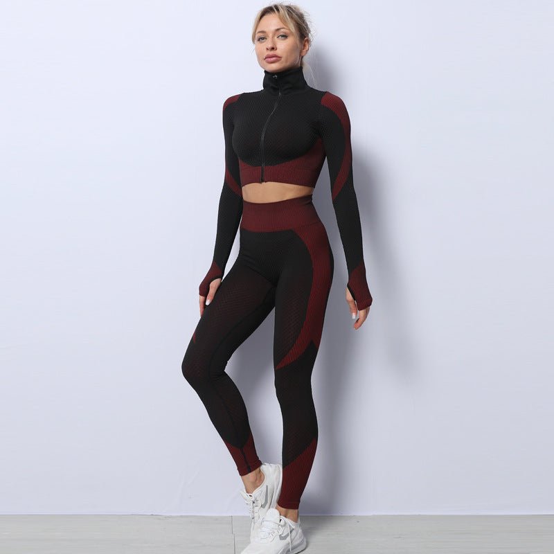 Women’s Tracksuits With Zip Crop Top | 3 Piece Set - Mason Luxor