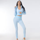Women’s Tracksuits With Zip Crop Top | 3 Piece Set - Mason Luxor