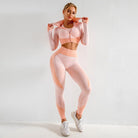 Women’s Tracksuits With Zip Crop Top | 3 Piece Set - Mason Luxor