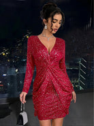 Women’s V Neck Bodycon Dress for Christmas Party | Evening - Mason Luxor