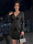 Women’s V Neck Bodycon Dress for Christmas Party | Evening - Mason Luxor