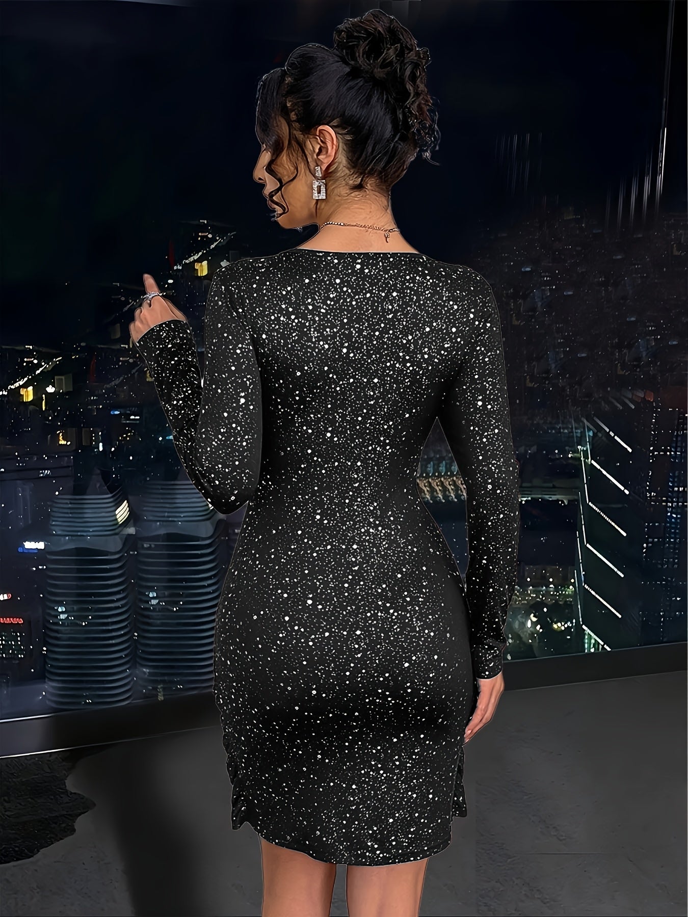 Women’s V Neck Bodycon Dress for Christmas Party | Evening - Mason Luxor