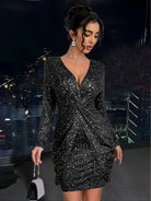 Women’s V Neck Bodycon Dress for Christmas Party | Evening - Mason Luxor