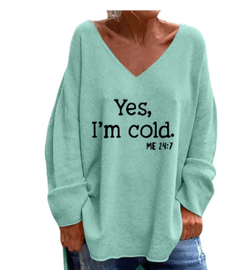 Women’s V Neck Jumpers With Text Print | Winter - Mason Luxor