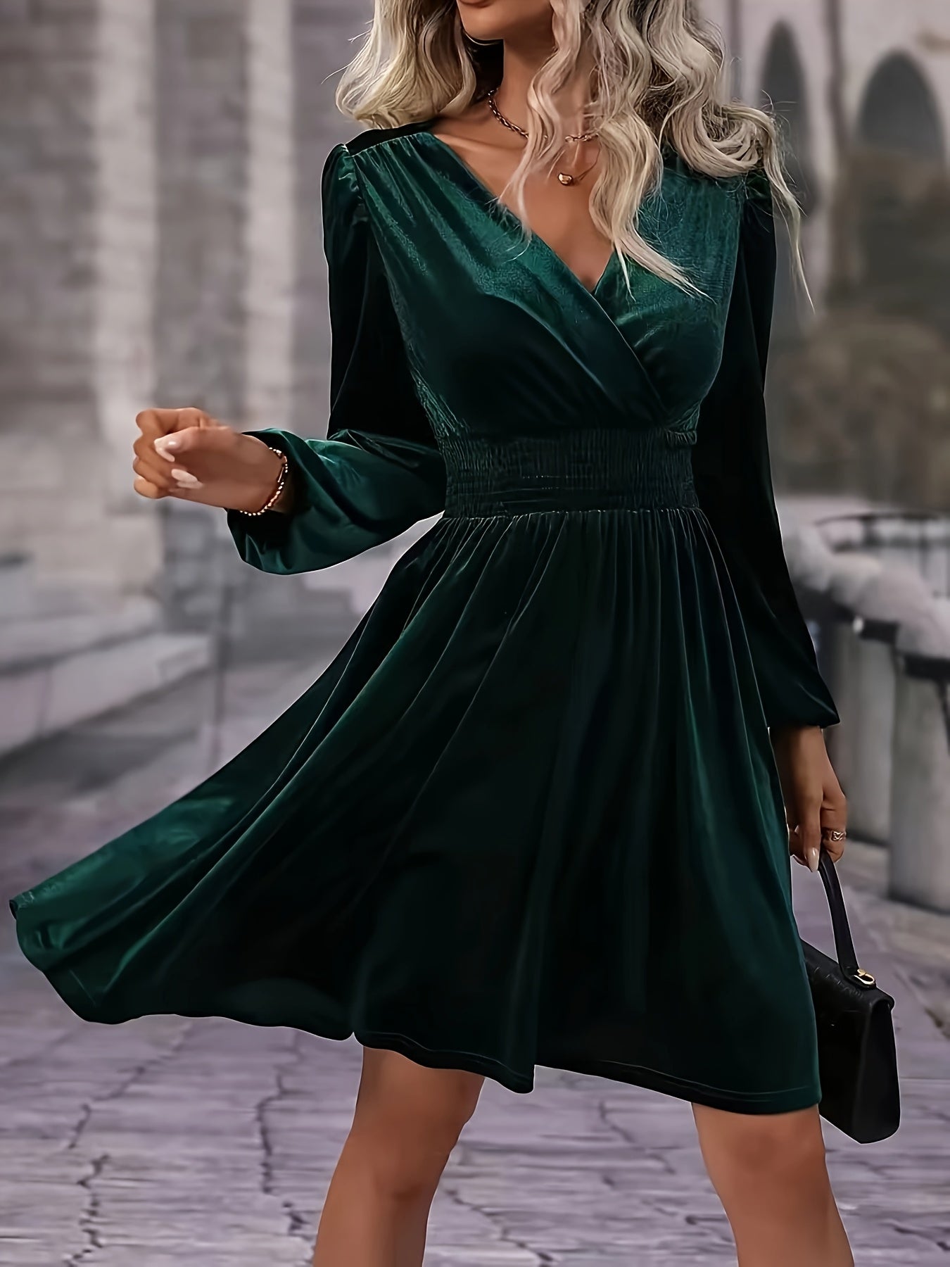 Women’s V Neck Mini Dress for Christmas Party | Evening - Mason Luxor