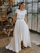 Women’s Wedding Dresses With Lace Crop Top | White - Mason Luxor