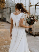 Women’s Wedding Dresses With Lace Crop Top | White - Mason Luxor