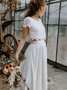 Women’s Wedding Dresses With Lace Crop Top | White - Mason Luxor