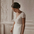 Women’s Wedding Dresses With Short Sleeves | White - Mason Luxor