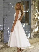 Women’s Wedding Dresses With V Neckline | White - Mason Luxor