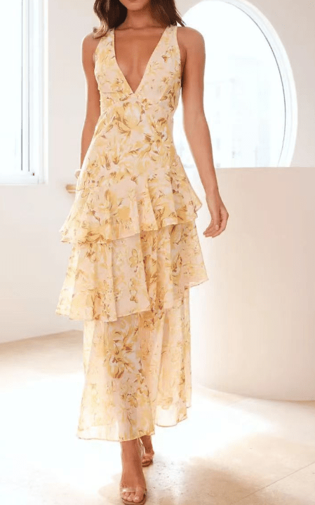 Women’s Wedding Guest Dresses With Tiered Skirt | Summer - Mason Luxor