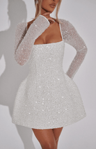 Women’s White Prom Dresses With Long Sleeves | Cocktail - Mason Luxor